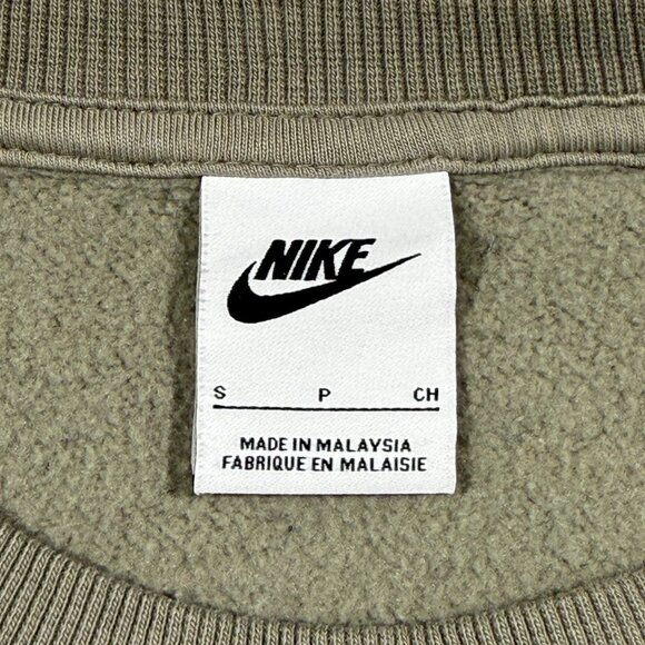 Nike Center Check Olive Crewneck Sweatshirt S Distressed Look - Picture 5 of 16
